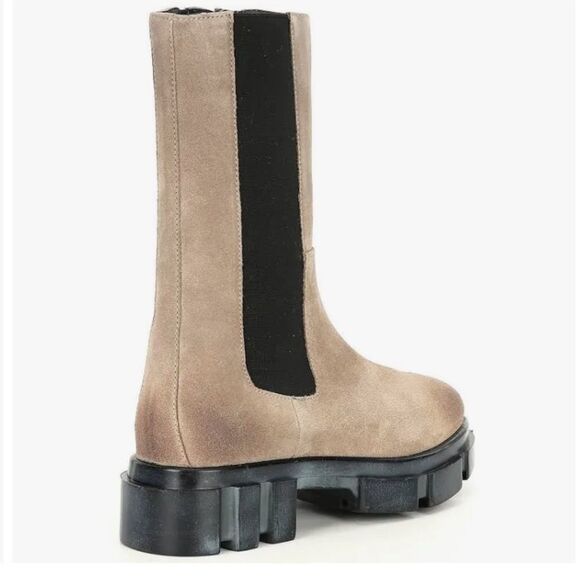 NWT Free People Brooks Chelsea Suede Chunky Sole Boots Size38.5 Gray/Brown/Taupe - Picture 7 of 14